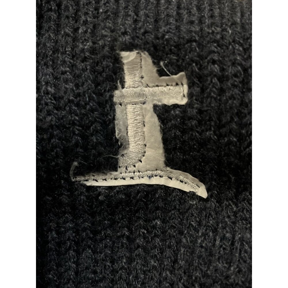 The North Face Blue Gray Knit Beanie Hat Unisex One Size Ribbed Cuff Custom T Em - Picture 5 of 5